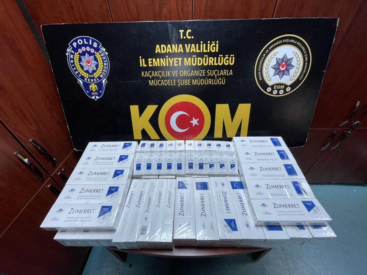 Adana'da kaçak 12 bin 310 paket sigara ve 210 şişe içki ele geçirildi