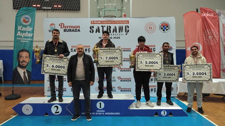 Adana'da 6 Ocak Ceyhan’ın Kurtuluşu Satranç Turnuvası, ödül töreniyle sona erdi