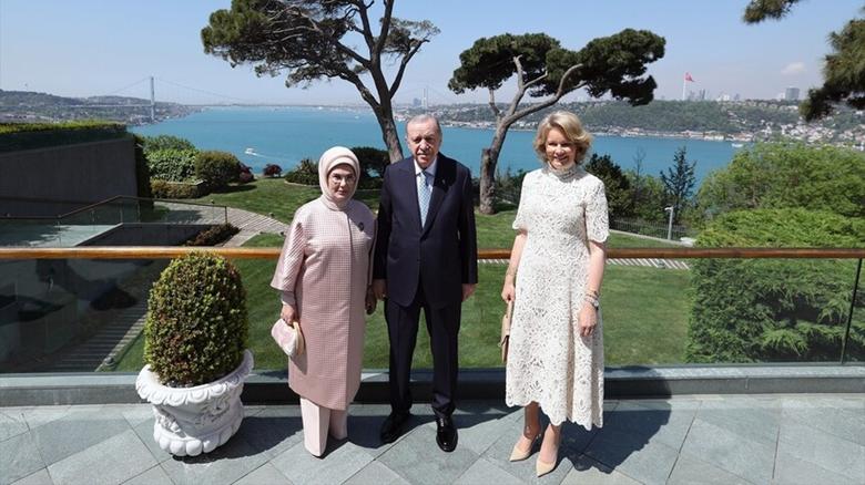 Cumhurbaşkanı Erdoğan, Belçika Kraliçesi Mathilde'yi kabul etti 