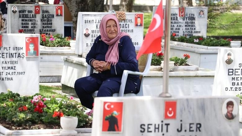 Şehit Anneleri, Anneler Günü'nde Evlatlarının Kabri Başında Dua Etti 