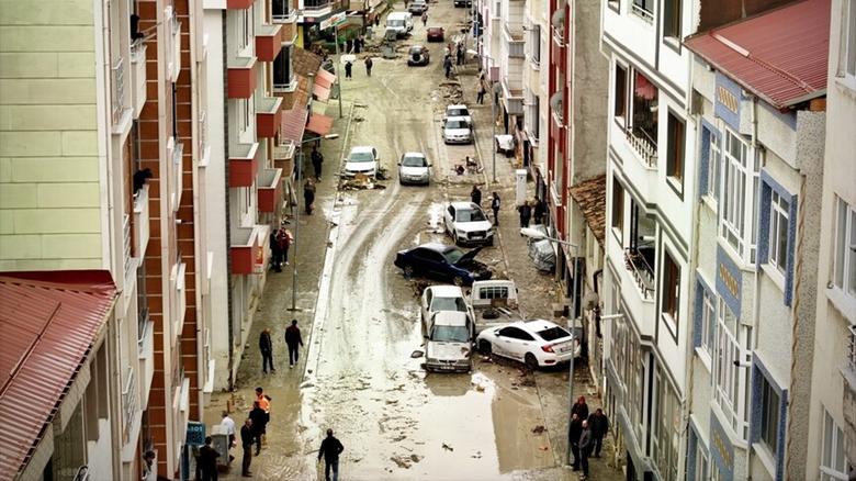Samsun'un Havza ilçesinde selin ardından temizlik çalışmaları devam ediyor